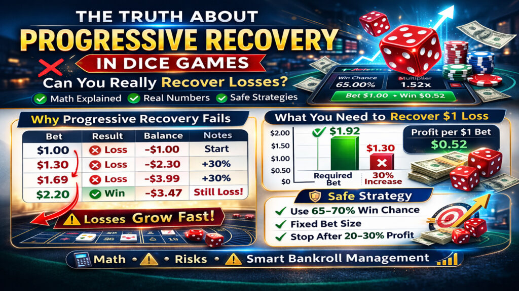 Why Progressive Recovery Does Not Truly Recover Losses in Stake Dice
